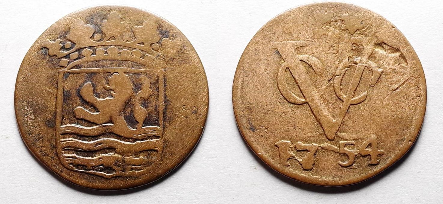 Niederlande VOC Duit 1754 Zeeland Ss MA Shops niederlande-voc-duit-1754-zeeland-ss-ma-shops