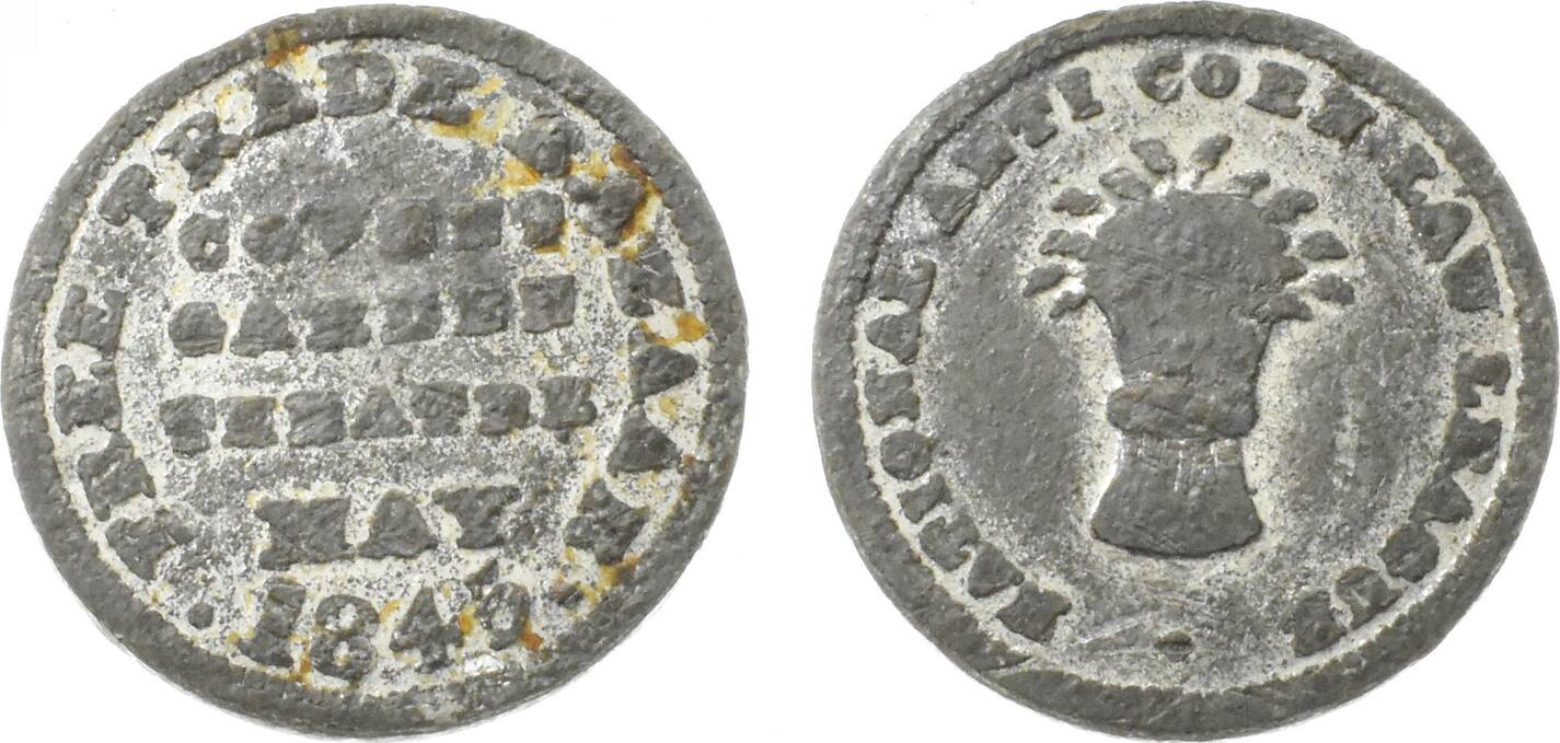 Grossbritannien Jeton ANTI CORN LAW LEAGUE MEDALET COVENT GARDEN