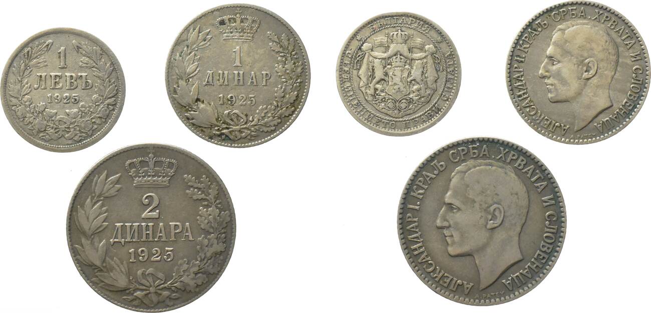 Serbien Lot 1925 3 Münzen Alexander I. (1921 - 1934) ss | MA-Shops