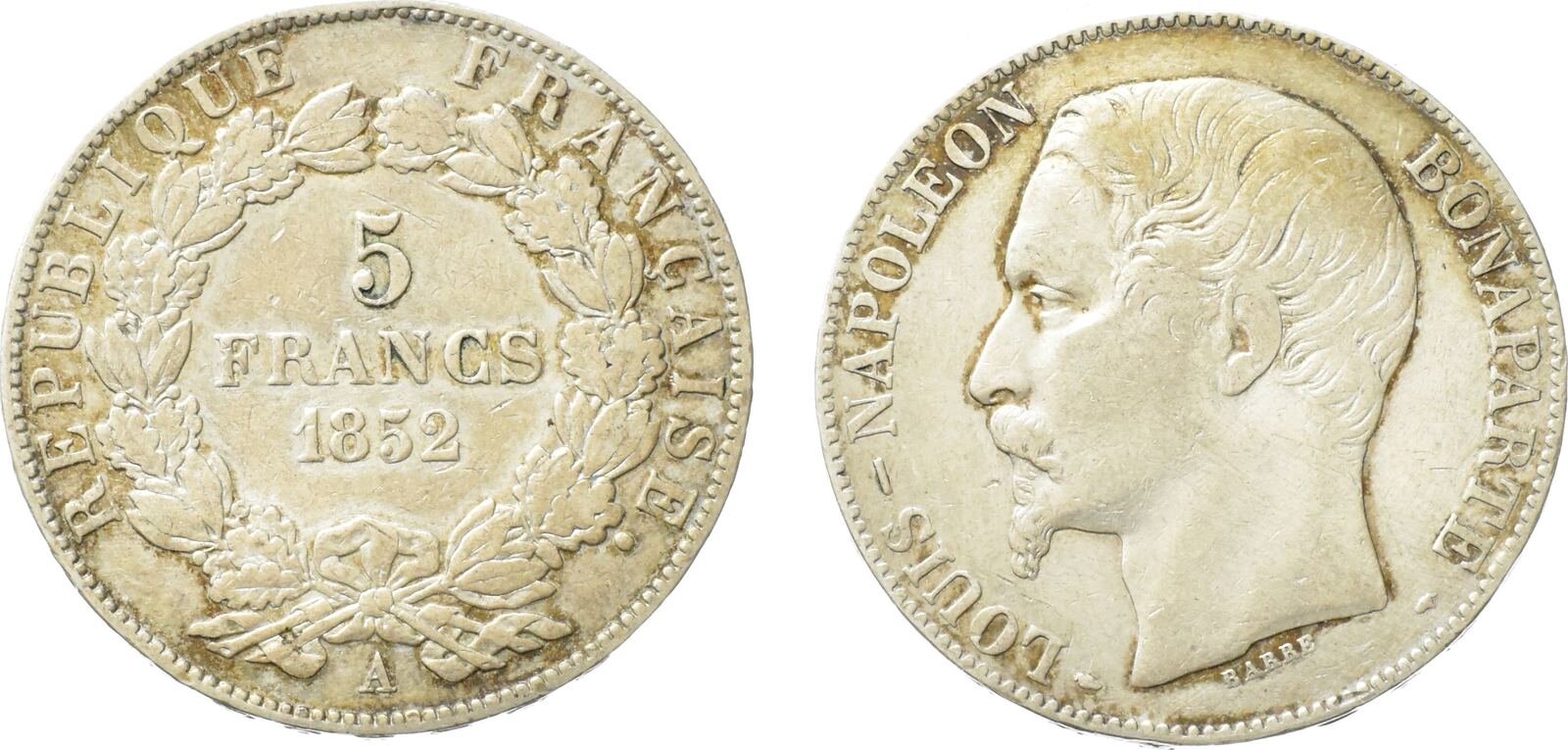 Frankreich 5 Francs 1852 ss