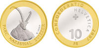 10 Franken 2007 Schweiz Gedenkmünze 10 Fr. Steinbock (Schweizerischer Nationalpark) vz