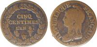 Frankreich Cinq Centimes An 8 / W = Lille -