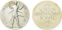 Schweiz Medaille Silbermedaille 1971. Schwyz. 400 Jahre Schützenbruderschaft -