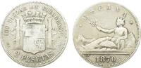 Spanien 2 Pesetas Provisorische Regierung (1868-1871) Provisional Government -