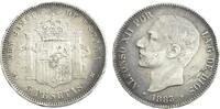 5 Pesetas 1883 (18) Spanien Alfons XII. (1874–1885) ss RF