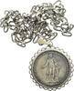 Münze, gefasst mit Kette 1956 Österreich 25 Schilling, gefasst mit Silber-Kette 