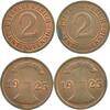 Deutschland 4 x 2 Pfennig Lot von 2 X 2 Pfennig -
