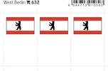 Lindner Flaggensticker West Berlin (6er Pack) 632 Neu -