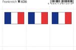 Lindner Flaggensticker Frankreich (6er Pack) 636 Neu -