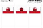 Lindner Flaggensticker Gibraltar (6er Pack) 651 Neu -