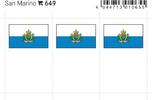 Lindner Flaggensticker San Marino (6er Pack) 649 Neu -