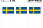 Lindner Flaggensticker Schweden (6er Pack) 670 Neu -