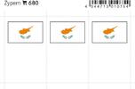 Lindner Flaggensticker Zypern (6er Pack) 680 Neu -