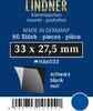 Lindner Klemmtaschen-Zuschnitte Schwarz 33 x 27,5 mm (50 Stück) HA6033 Neu -