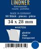 Lindner Klemmtaschen-Zuschnitte Klar 34 x 28 mm (50 Stück) HA7036 Neu -