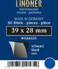 Lindner Klemmtaschen-Zuschnitte Schwarz 39 x 28 mm (50 Stück) HA6035 Neu -