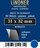 Lindner Klemmtaschen-Zuschnitte Schwarz 31 x 32 mm (50 Stück) HA6031 Neu -