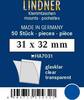 Lindner Klemmtaschen-Zuschnitte Klar 31 x 32 mm (50 Stück) HA7031 Neu -