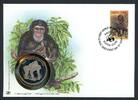 Sierra Leone 1983 Numisbrief Medaille Schimpansen 30 Jahre WWF, CuNi PP -