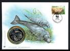 Vanuatu 1995 Numisbrief Medaille Dugon/ Seekuh 30 Jahre WWF, CuNi PP -