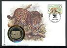 Belize 1992 Numisbrief Medaille Jaguar 30 Jahre WWF, CuNi PP -