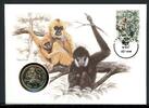 Vietnam 1987 Numisbrief 10 Döng Schopfgibbon, WWF CuNi unzirkuliert -