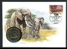 Uganda 1990 Numisbrief 50 Forint Elefant, WWF CuNi unzirkuliert -