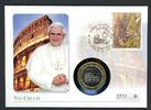 Vatikan 2006 Numisbrief mit Medaille Benedikt XVI. Der Kreuzweg ST -