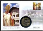 Bund 2006 Numisbrief Medaille Papst Benedikt XVI. in Deutschland ST -
