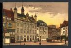 AK Neuss 1920 Rathaus mit Oldtimer Bus, coloriert -