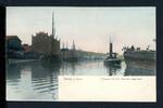 AK Neuss um 1920 Hafenszene mit Hafenschlepper, coloriert -