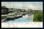AK Neuss 1907 Hafen mit Holzflöße und Lagerhaus -