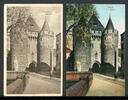 AK Neuss 1919/1929 Obertor schwarz weiß und coloriert, gleiche Karte -