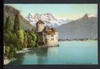 AK Genfer See, Schweiz 1908 Chateau de Chillon mit Alpenpanorama -