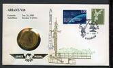 Bund 1989 Space Medal-Brief Nr. 25, Ariane V28, Intelsat V -