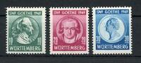 franz. Zone Württemberg franz. Zone Württemberg MiNr. 44-46 postfrisch Goethe MiNr. 44-46 Goethe -