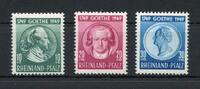 franz. Zone Rheinland Pfalz franz. Zone Rheinland Pfalz MiNr. 46-48 postfrisch Goethe MiNr. 46-48 Goethe -