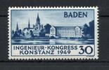 franz. Zone Baden franz. Zone Baden MiNr. 64 I postfrisch Konstanz 1949 MiNr. 64 I Konstanz 1949 -