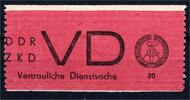   DDR DDR Dienstmarken ZKD MiNr. VD 1 A Vertauliche Dienstsache 1965 postfrisch MiNr. VD 1 A Vertauliche Dienstsache 1965 Dienstmarken  ZKD postf...