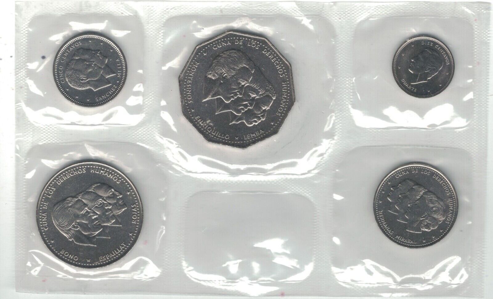 1 PESO 1983 DOMINICAN REPUBLIC 5 UNC COINS SET 0 05 YEAR HUMAN RIGHTS 1-peso-1983-dominican-republic-5-unc-coins-set-0-05-year-human-rights