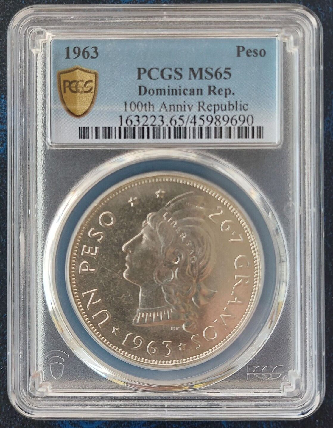 1 PESO 1963 DOMINICAN REPUBLIC SILVER UNC COIN YEAR KM 30 RESTORATION 1-peso-1963-dominican-republic-silver-unc-coin-year-km-30-restoration