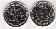 250 ESCUDOS CAPE CABO VERDE BIMETAL UNC COIN YEAR 50th ANNI PAN AFRICAN -