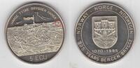 5 ECU NORWAY UNC COIN YEAR X#14 CITY OF BERGEN SHIP -