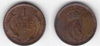 ORE DENMARK - UNC 1 ORE COIN YEAR KM#792.2 BRONZE -