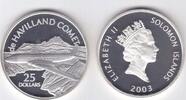 SOLOMON ISLANDS SILVER PROOF 25$ COIN YEAR PLANE DE HAVILLAND COMET -