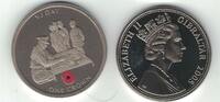 1 CROWN GIBRALTAR COLORED UNC COIN YEAR KM#1159 POPPY VJ DAY -