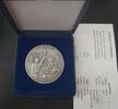 LIBERIA GIANT 5$ UNC COIN YEAR GERMANY FOOTBALL FIFA WORLD CUP BOX COA -