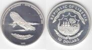 LIBERIA SILVER PROOF 10$ COIN YEAR KM#605 GILDER OTTO LILIENTHAL AVIATION -