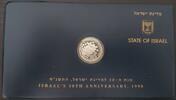 1 NEW SHEQEL ISRAEL SILVER COIN + 50 UNC BANKNOTE YEAR 50 ANNI INDEPENDENCE -