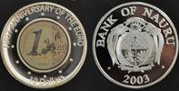 1DM NAURU - SILVER PROOF 10$ COIN YEAR STEREO MATRIX HOLOGRAMM COIN 1€ - 1DM -